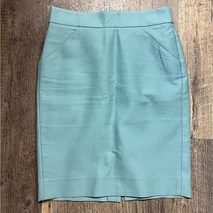 J Crew Blue "The Pencil Skirt" Size O